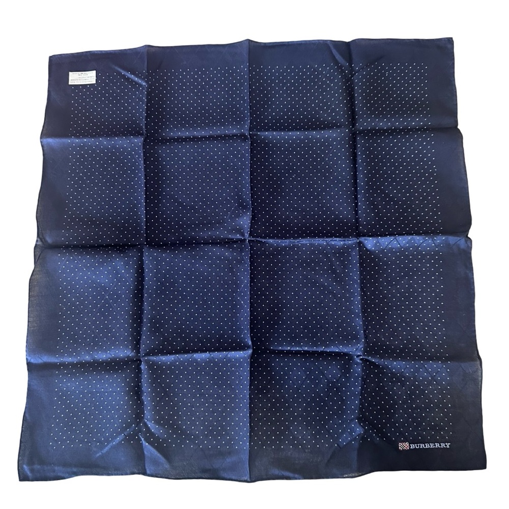 Burberry Navy Blue Polka Dot Men's Pocket Square